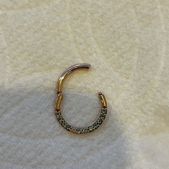 Buddha Jewelry Dia Clicker in Rose Gold w/ Mercury Mist Topaz, 16g 3/8” - Picture 3 of 6